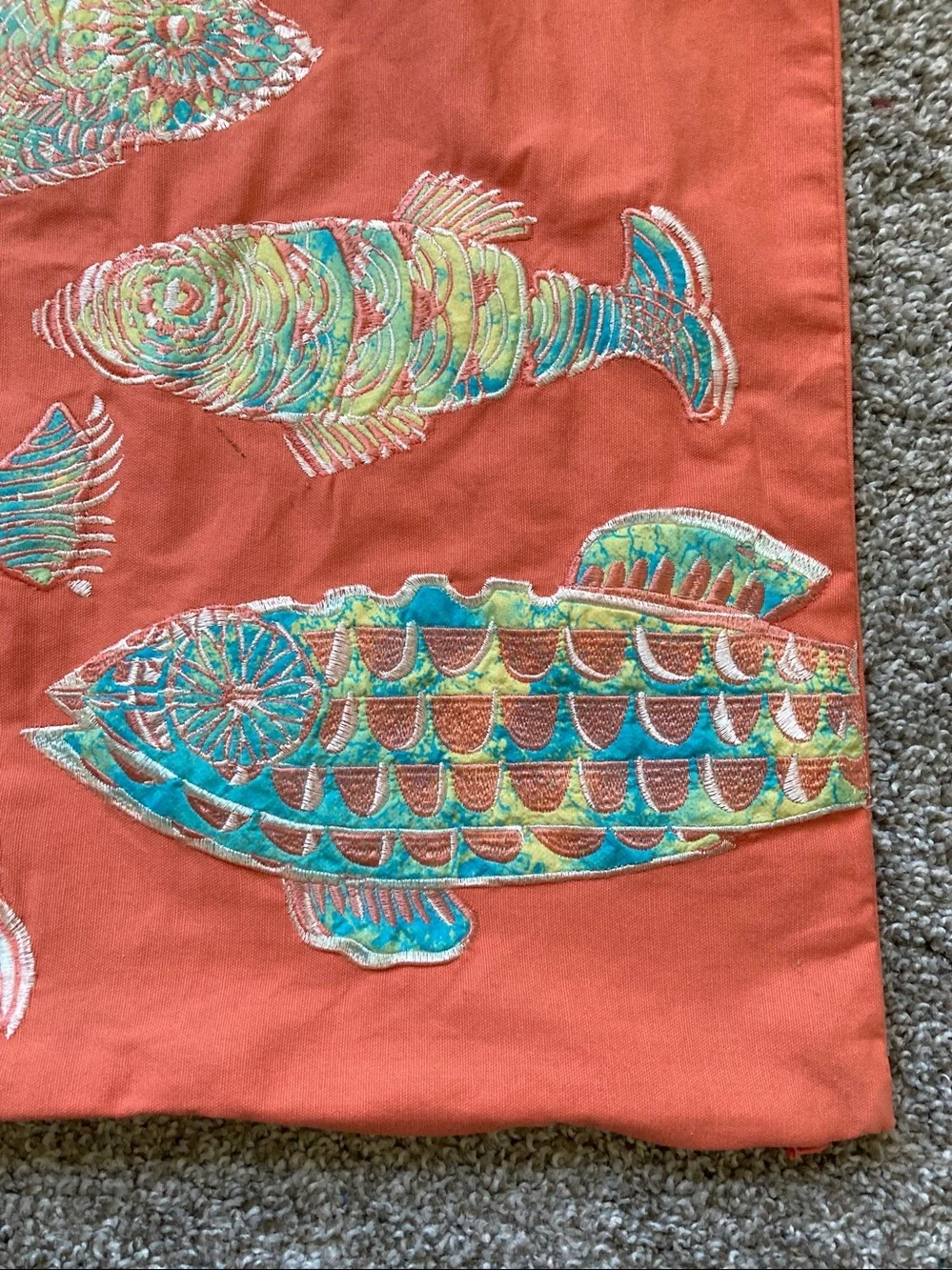 Tommy Bahama Fish Embroidered Square Pillow Sham Beach house Tropical Coastal
